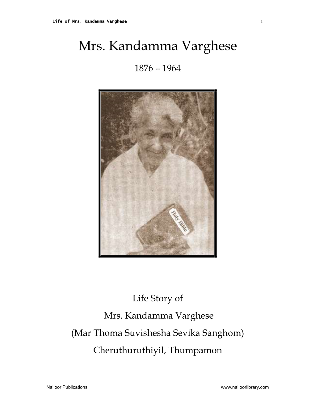 Mrs. Kandamma Varghese 1