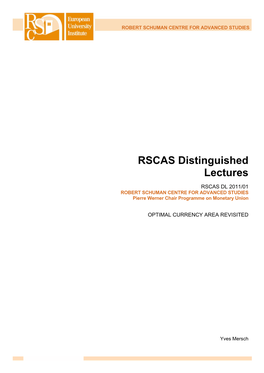 RSCAS Distinguished Lectures