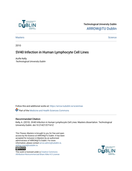 SV40 Infection in Human Lymphocyte Cell Lines