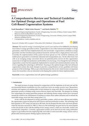 A Comprehensive Review and Technical Guideline for Optimal Design and Operations of Fuel Cell-Based Cogeneration Systems