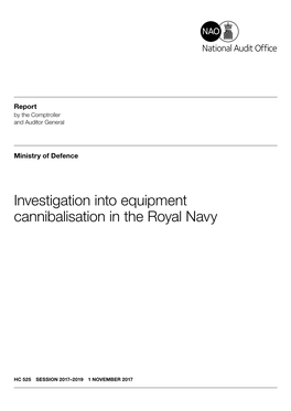 Investigation Into Equipment Cannibalisation in the Royal Navy