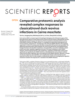 Comparative Proteomic Analysis Revealed Complex Responses To