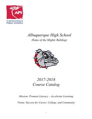 Albuquerque High School 2017-2018 Course Catalog