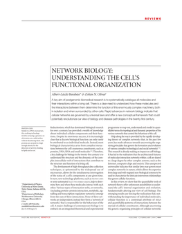 Network Biology: Understanding the Cell’S Functional Organization