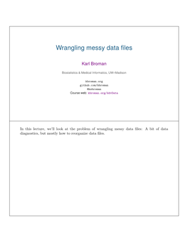 Wrangling Messy Data Files