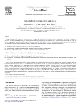 Distillation Pinch Points and More