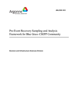 Pre-Event Recovery Sampling and Analysis Framework for Blue Grass CSEPP Community