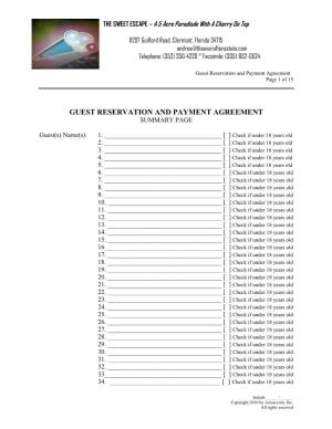 Guest Reservation and Payment Agreement Page 1 of 15