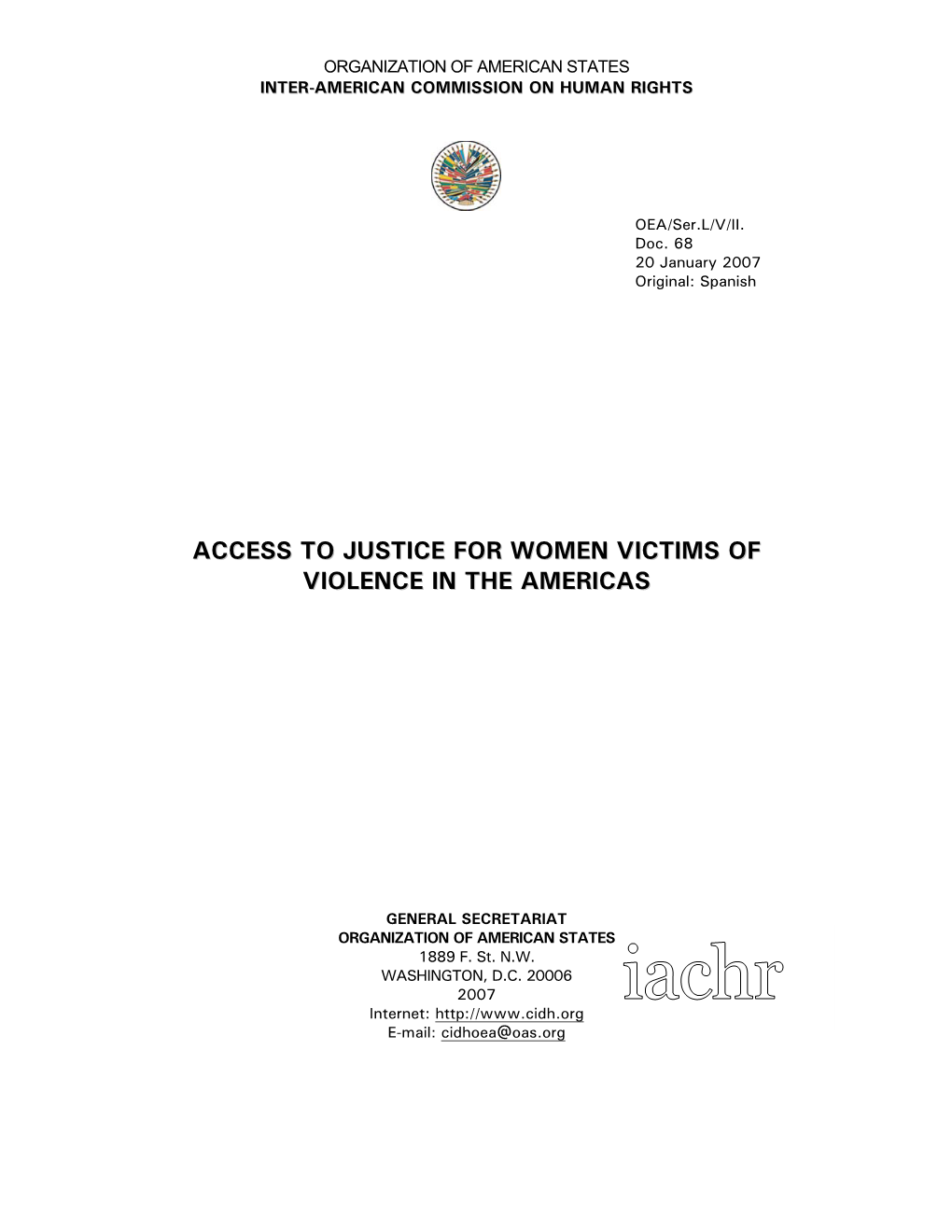Access to Justice for Women Victims of Violence in the Americas
