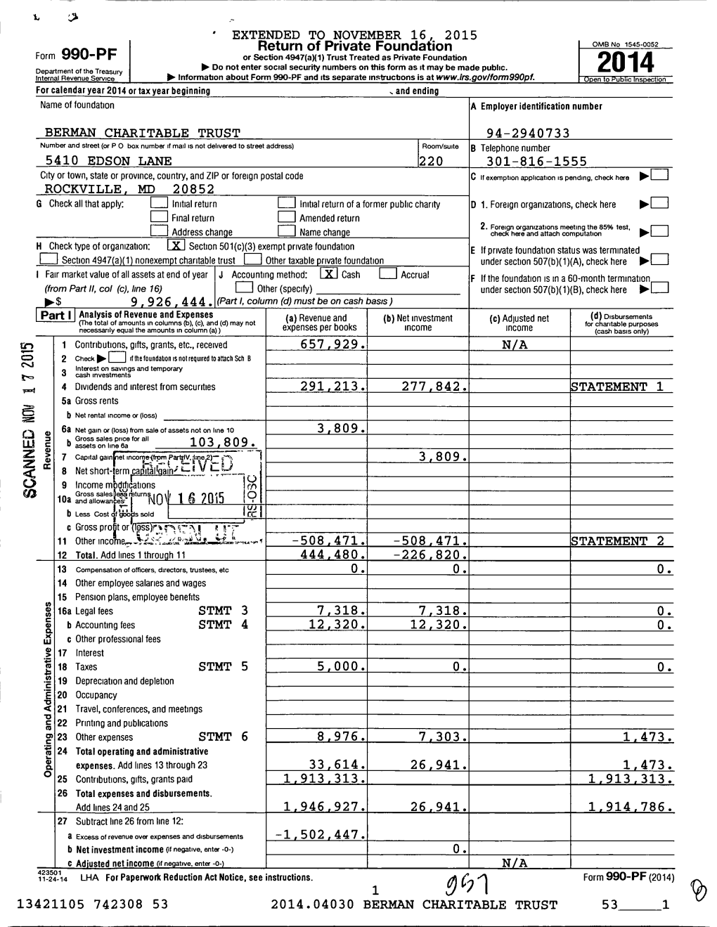 Form 990-PF W