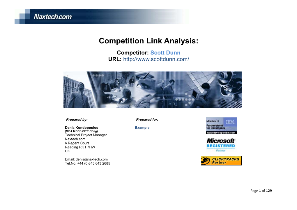 Competition Link Analysis: Competitor: Scott Dunn URL