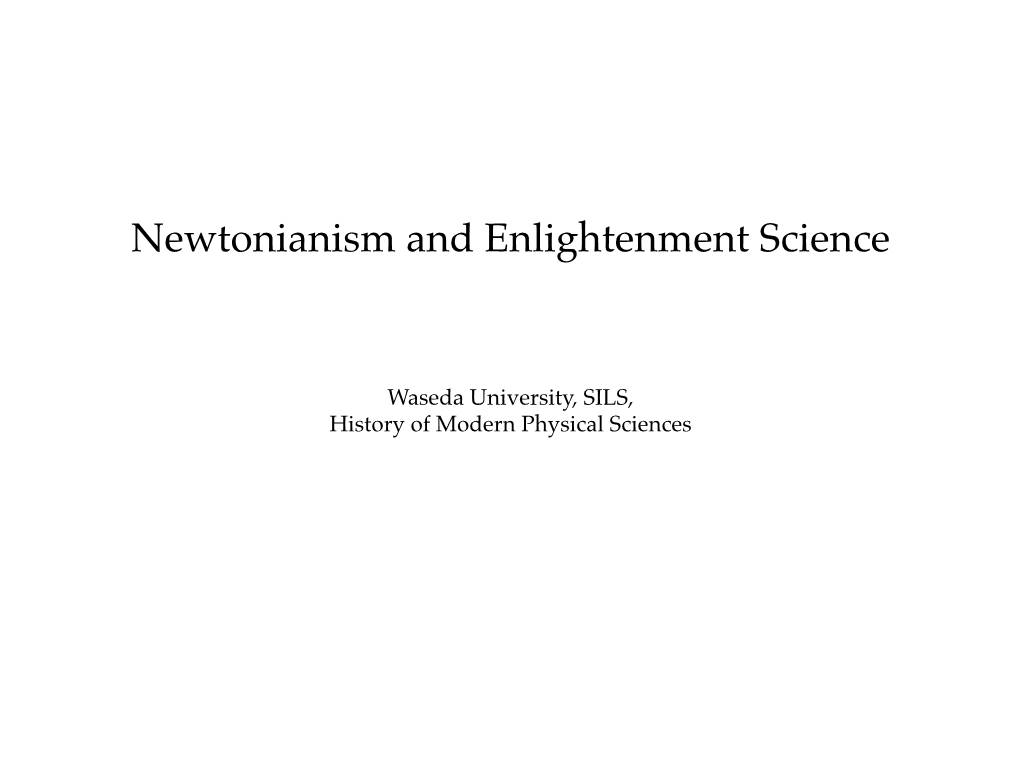 Enlightenment Science