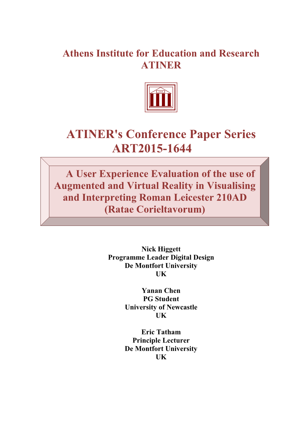 ATINER's Conference Paper Series ART2015-1644