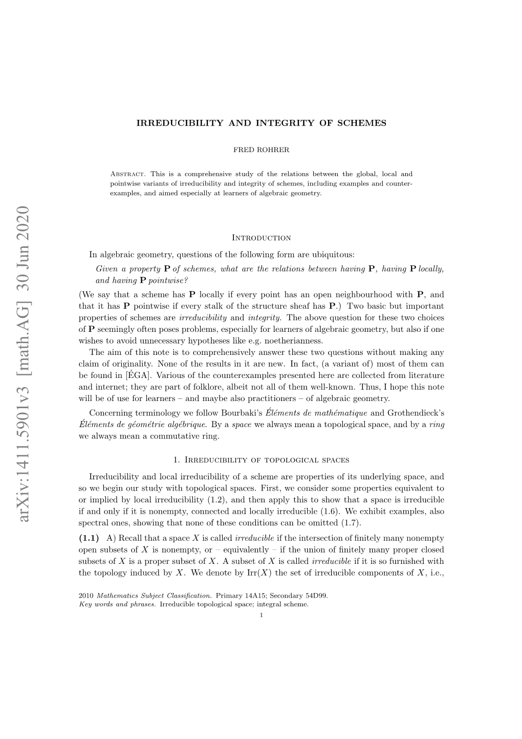 Arxiv:1411.5901V3 [Math.AG] 30 Jun 2020 Ust of Subsets Omitt E Be We Can (1.6)