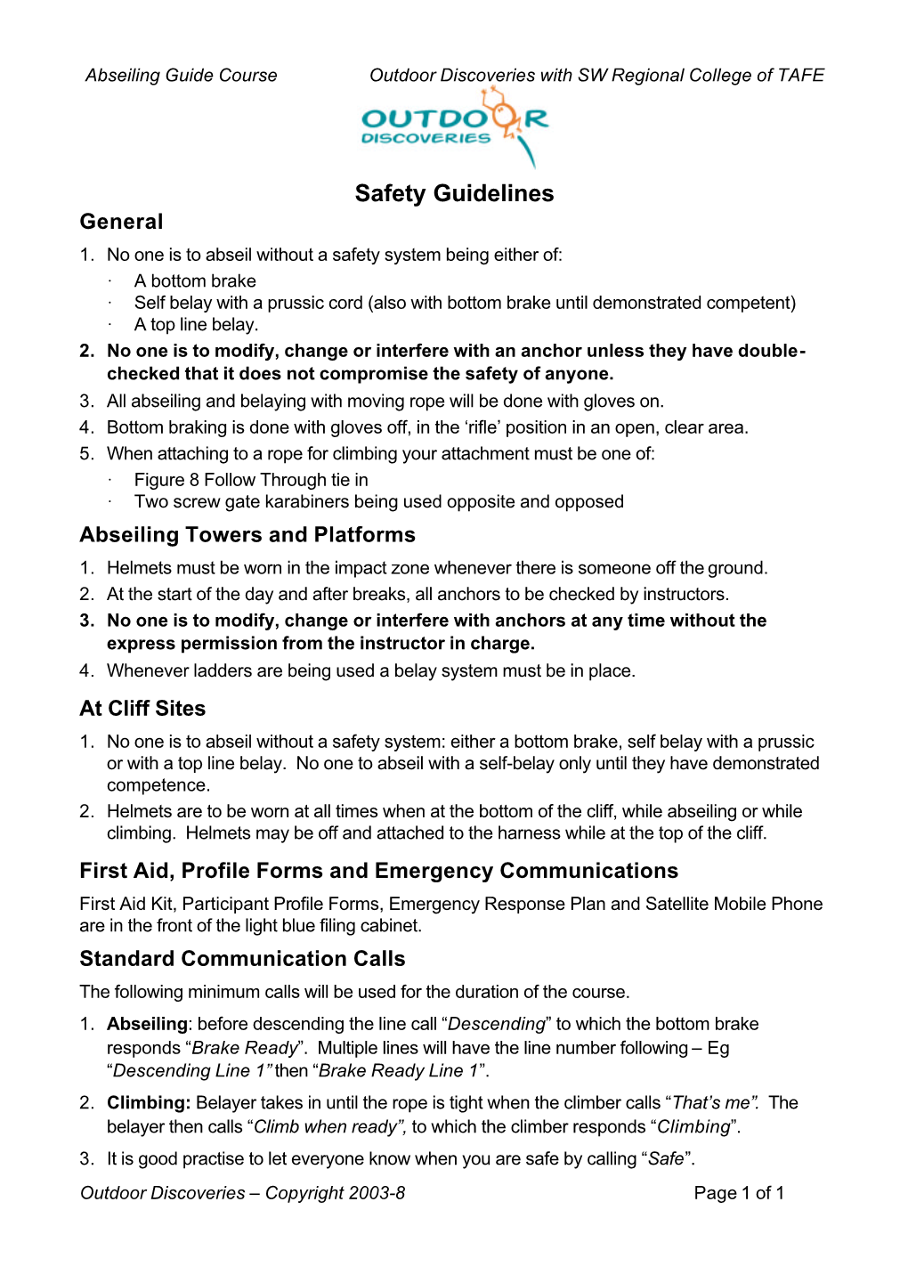 Safety Guidelines General 1