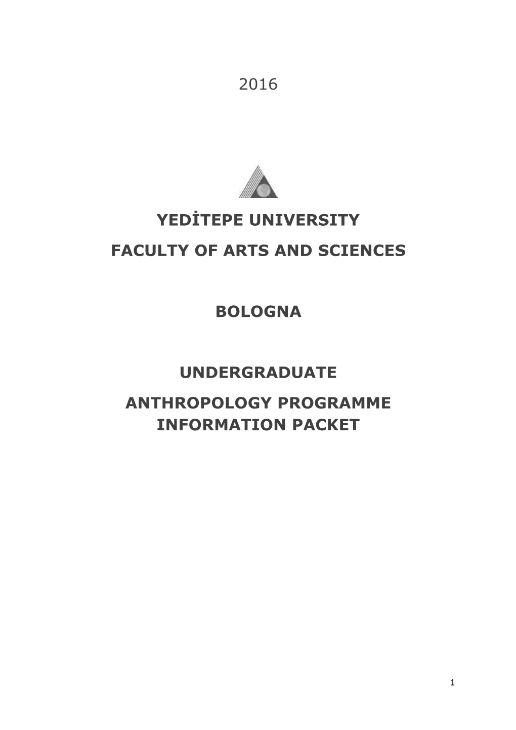 2016 Yeditepe University Faculty of Arts And