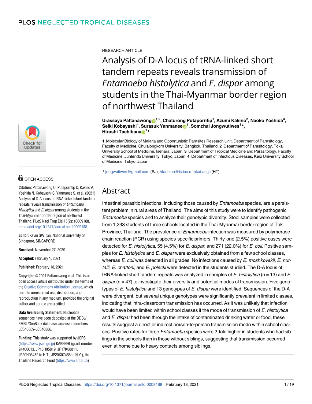 Analysis of DA Locus of Trna-Linked Short Tandem Repeats Reveals