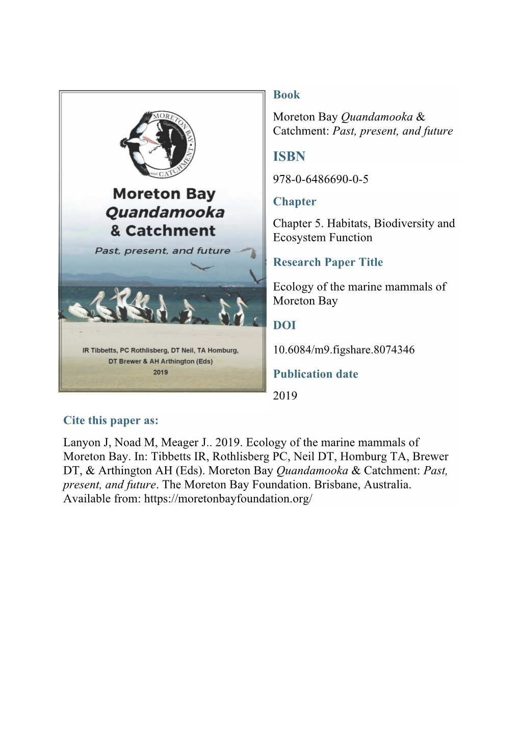 Book Moreton Bay Quandamooka & Catchment: Past, Present, and Future 978-0-6486690-0-5 Chapter Chapter 5. Habitats, Biodivers