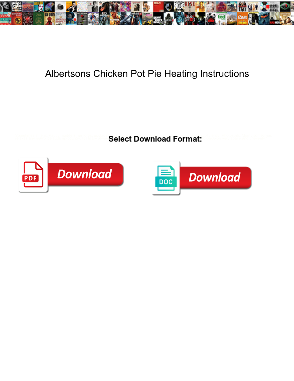 Albertsons Chicken Pot Pie Heating Instructions