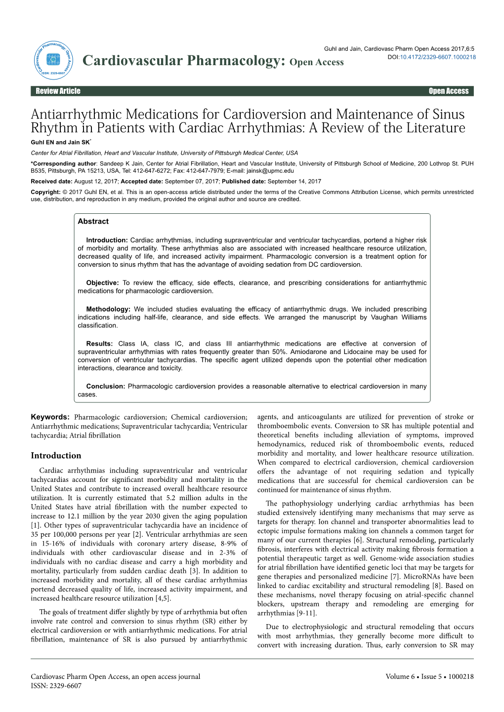 Antiarrhythmic Medications for Cardioversion and Maintenance Of