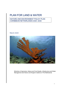 "Nature and Environment Policy Plan Caribbean Netherlands 2020-2030