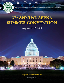 37Th ANNUAL APPNA SUMMER CONVENTION August 13-17, 2014