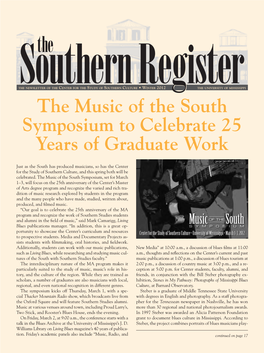 Southern Register Winter 2012.Indd
