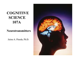 COGNITIVE SCIENCE 107A Neurotransmitters