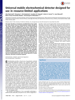 Universal Mobile Electrochemical Detector Designed for Use in Resource-Limited Applications