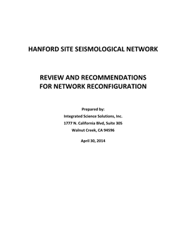 Hanford Seismic Network Review Page Ii Integrated Science Solutions, Inc