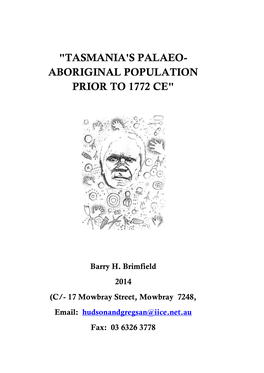 "Tasmania's Palaeo- Aboriginal Population Prior to 1772 Ce"