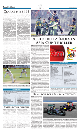 Afridi Blitz India in Asia Cup Thriller
