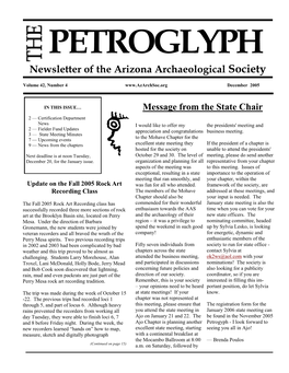 Newsletter of the Arizona Archaeological Society