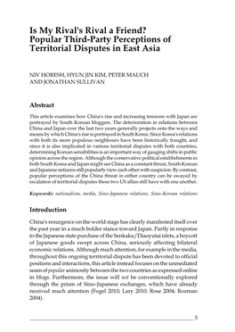 Popular Third-Party Perceptions of Territorial Disputes in East Asia