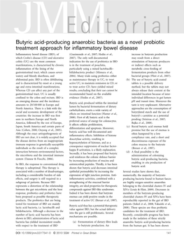 Butyric Acid-Producing Anaerobic Bacteria As a Novel Probiotic Treatment Approach for Inflammatory Bowel Disease