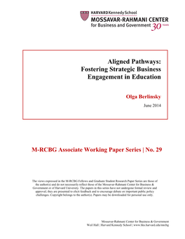 Aligned Pathways: Fostering Strategic Business Engagement in Education