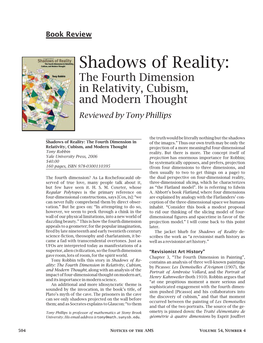 Book Review: Shadows of Reality: the Fourth Dimension in Relativity, Cubism, and Modern Thought, Volume 54, Number 4