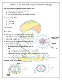 Iasbaba 60 Day Plan 2020 – Day 53 Science and Technology