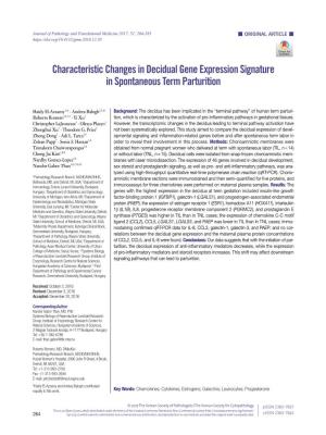Characteristic Changes in Decidual Gene Expression Signature in Spontaneous Term Parturition