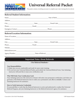 Universal Referral Packet