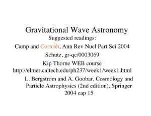Gravitational Wave Astronomy