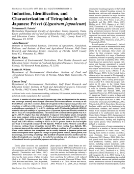 Ligustrum Japonicum) Phillips Et Al., 2015; Ranney Et Al., 2007, 2010; Thammina Et Al., 2011; Vining Et Al., Mohammed I