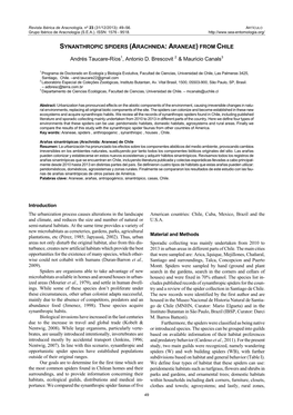 Synanthropic Spiders (Arachnida: Araneae) from Chile