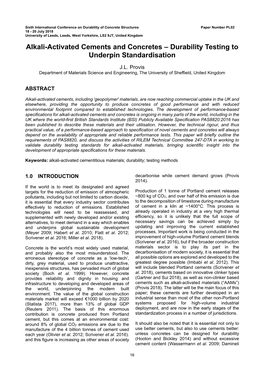 Alkali-Activated Cements and Concretes Â•Fi Durability Testing To