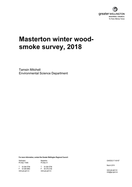 Masterton Winter Wood- Smoke Survey, 2018