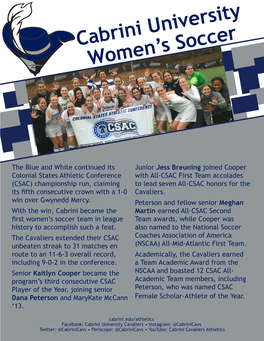 Cabrini University Women's Soccer