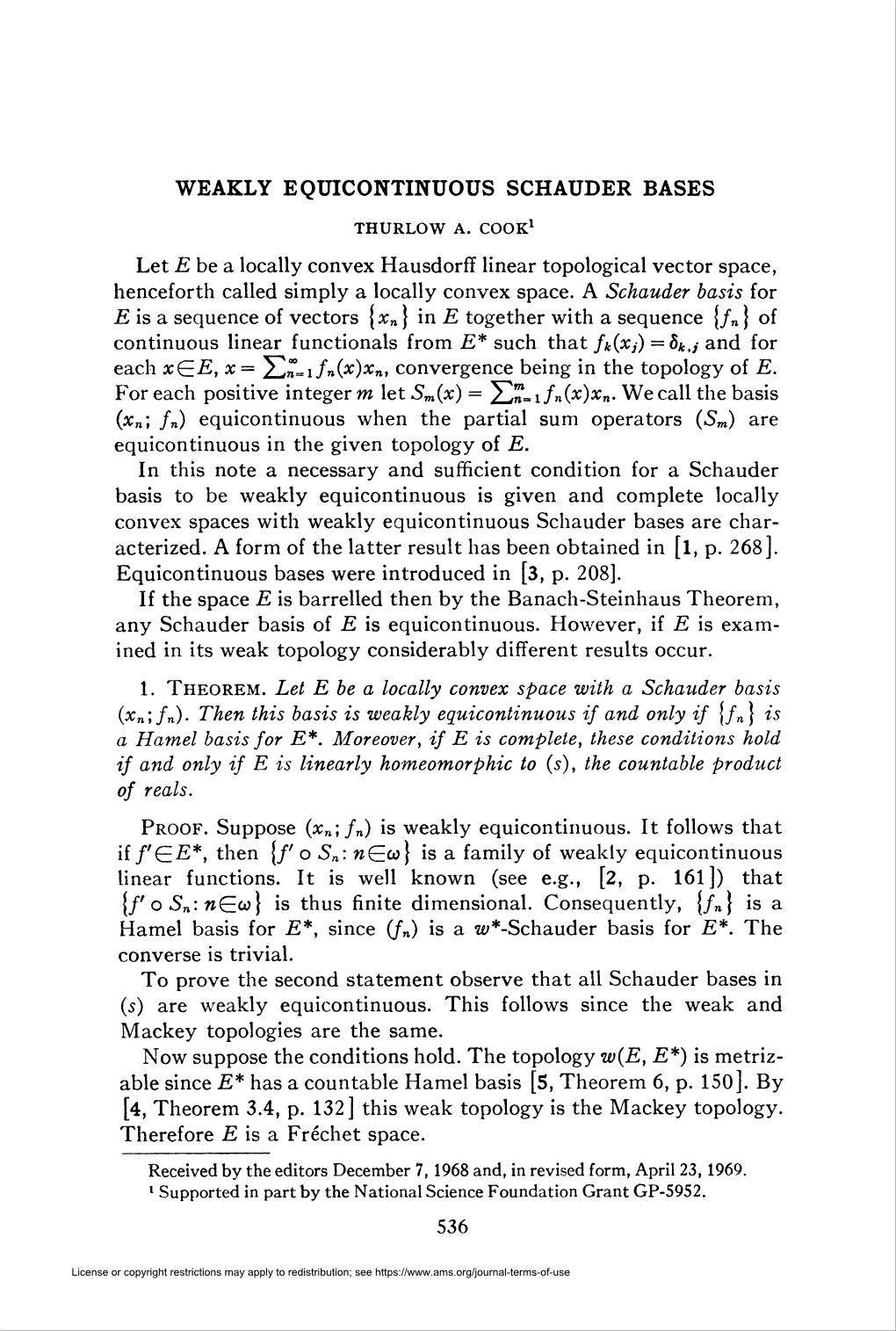 Weakly Equicontinuous Schauder Bases