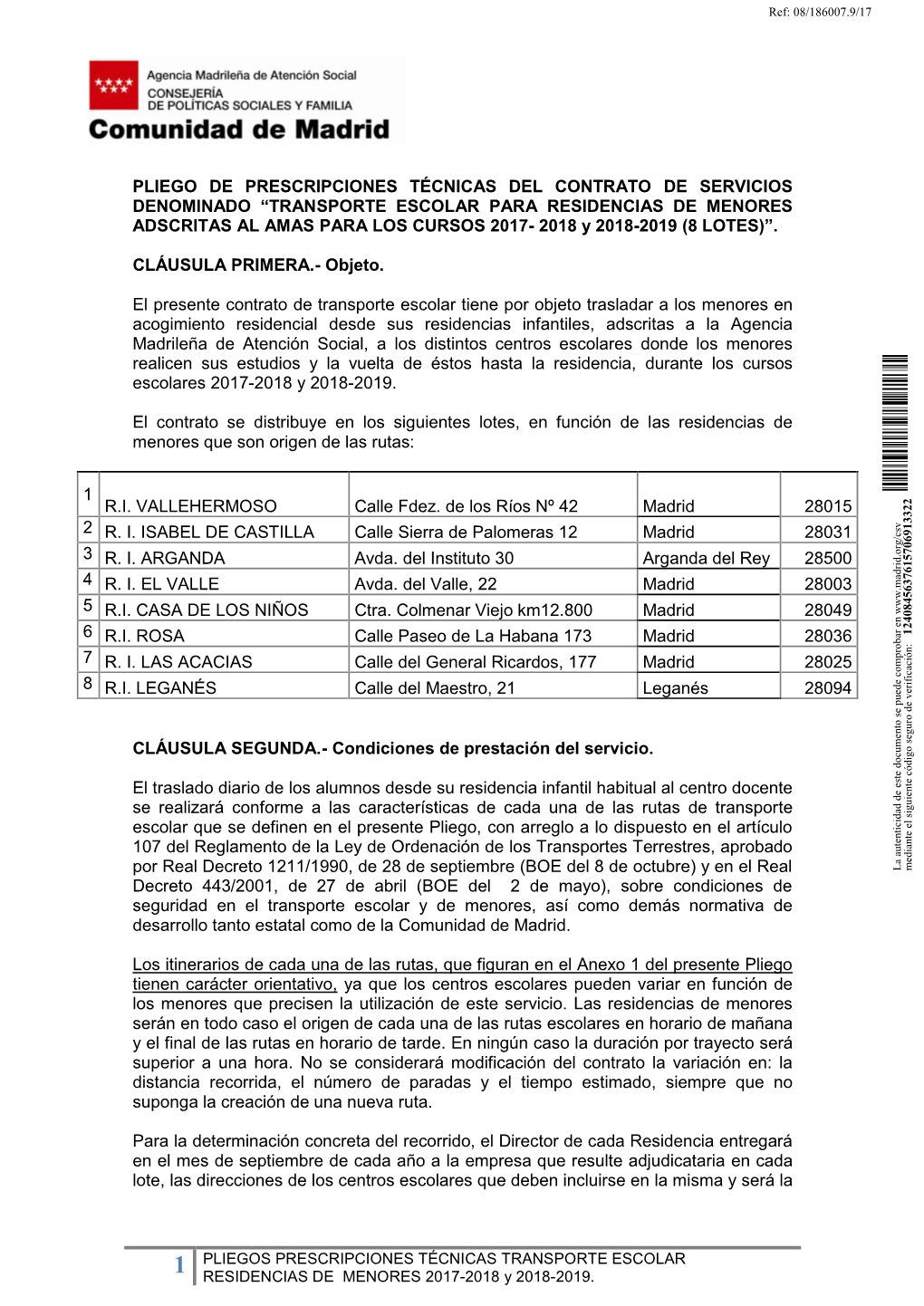 Pliego De Prescripciones Técnicas Del Contrato De