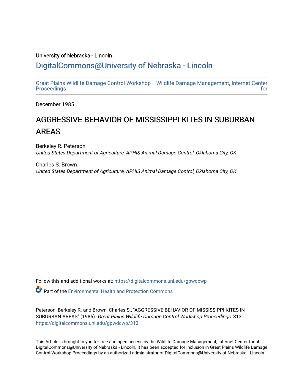 Aggressive Behavior of Mississippi Kites in Suburban Areas