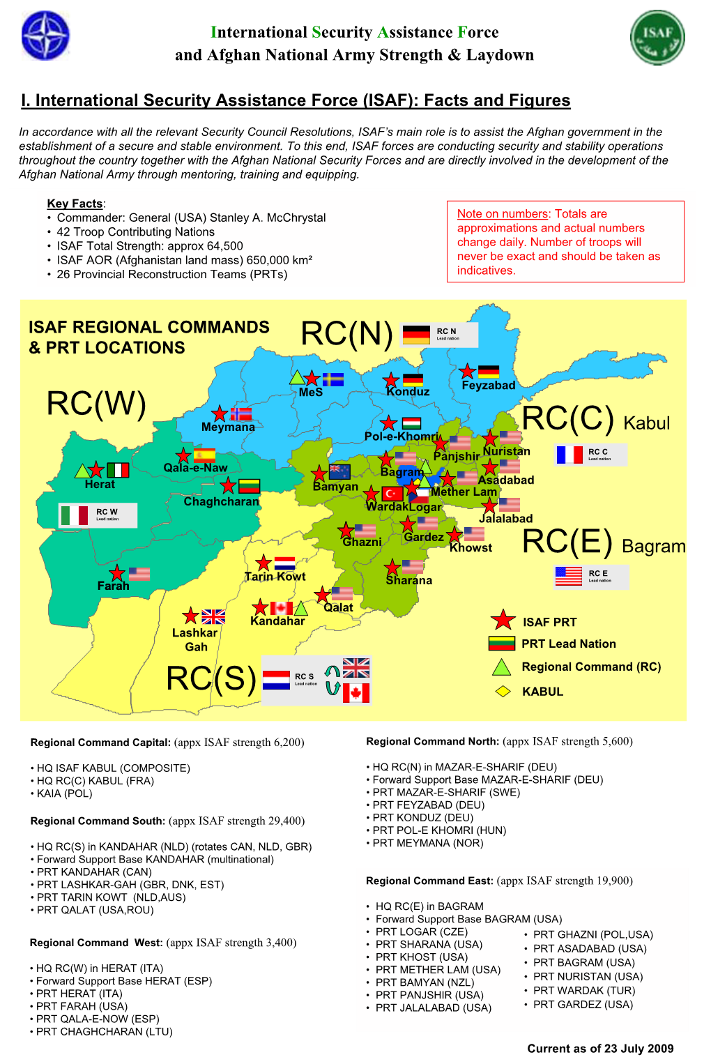 ISAF Key Fact and Figures Placemat